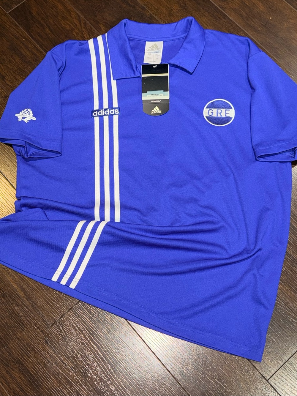 NWT Vintage Adidas Euro 2008 Greece Greek Soccer Football Polo Shirt Mens Size M